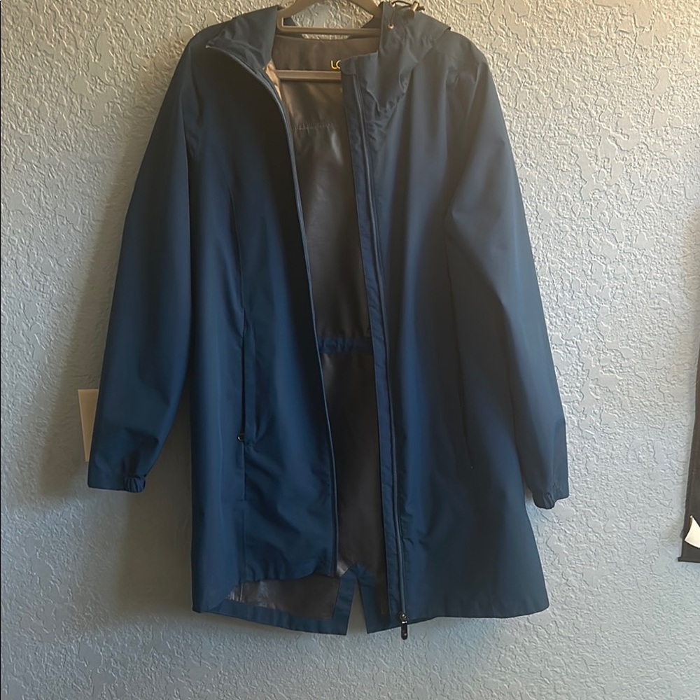 Lole Blue Trench Coat with Hooded Design